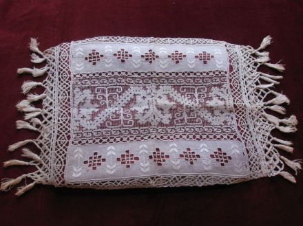 Antique lace tablecloth