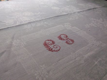 Vintage damask tablecloth