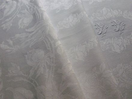Vintage damask tablecloth