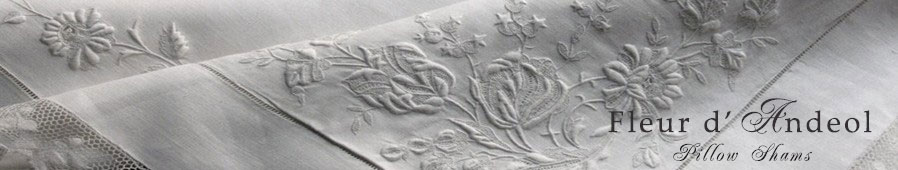 Antique luxury embroidered pillow shamsfrom France