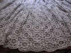 fine bedding antique grey wool crochet coverlet