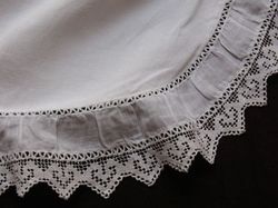 antique silk tulle embroidered baby bonnet
