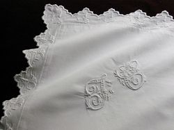 quality linen and cotton pillowcases monogram JC
