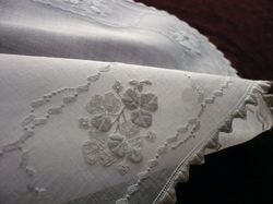 Charles X whitework embroidered handkerchief