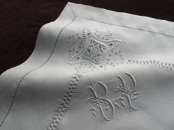 luxury fine linen pillowcases monogram RR