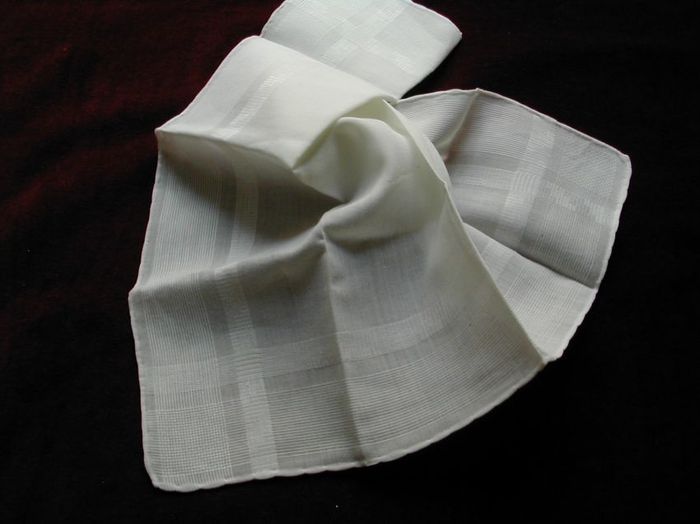 Single white handkerchief