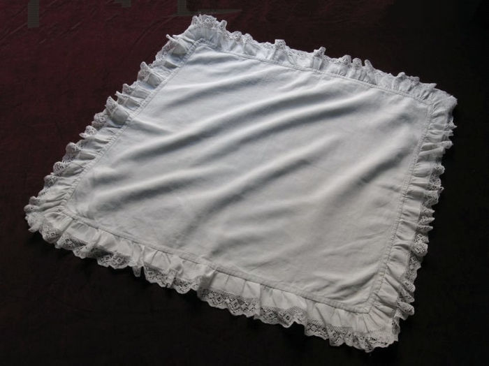 Antique fine linen and lace pillow sham