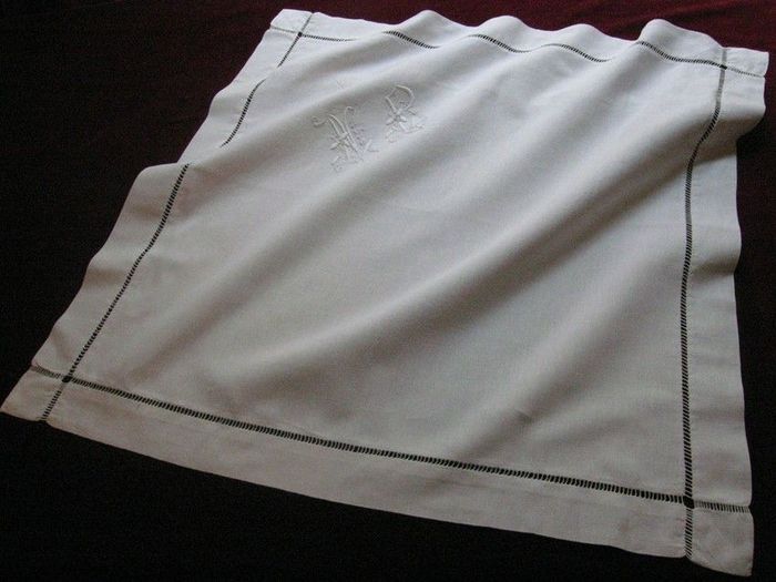 2 white linen cotton blend pillow shams