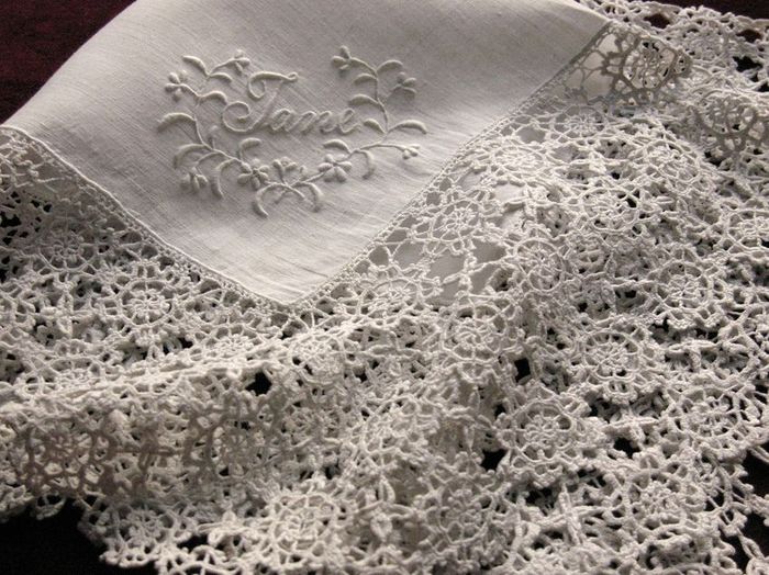 finest lace marriage handkerchief 