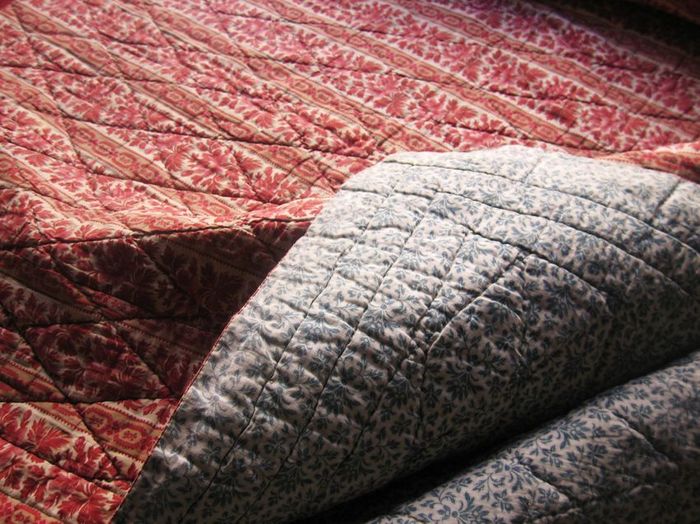 Boutis vintage coverlet, Motif: floral, Size:queen