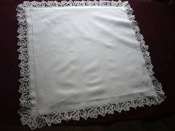 Luxury antique linen and lace pillow sham, monogram:JL