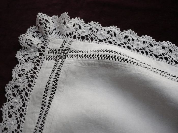 luxury linen and lace bedding white pillowcase