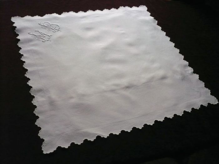 Antique linen pillow shams, monogram MB