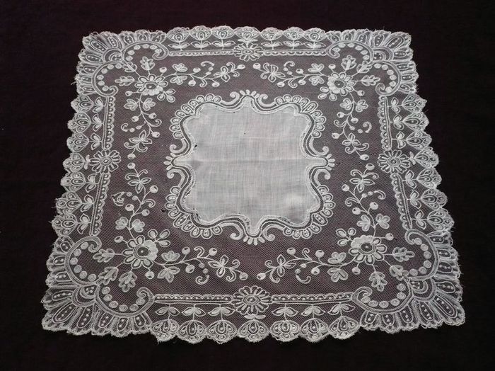 19th century embroidered handkerchief