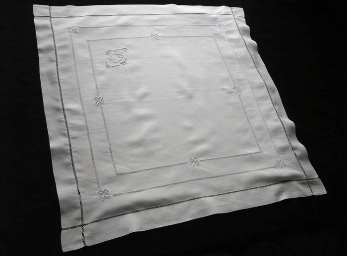 Embroidered French pillow sham, monogram ES