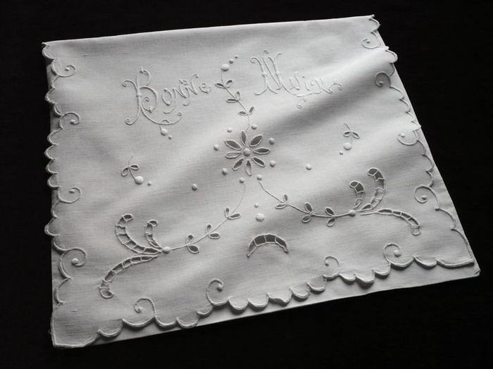 French antique embroidered envelope