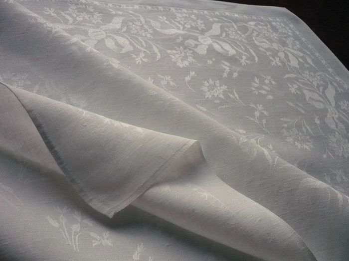 12 linen damask napkins from France