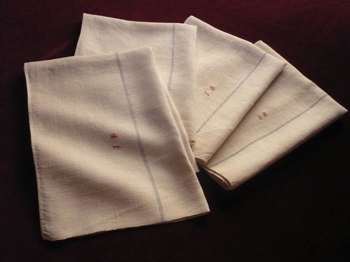 Antiquelinen and nettle rustic kitchen towels, monogram: jb
