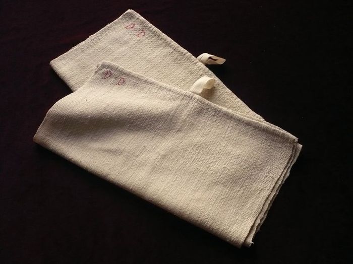 19th c. hemp antique towels from France