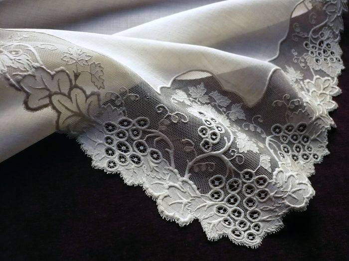 fine antique embroidered handkerchief