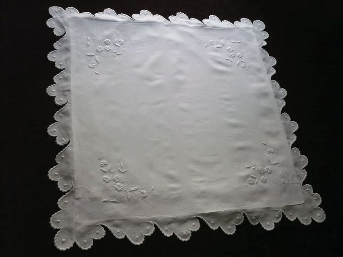 antique fine linen embroidered pillow shams