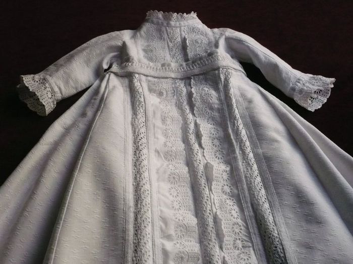 finest cotton pique Christening gown circa 1900
