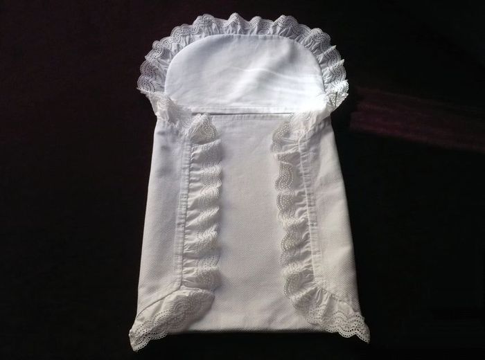 vintage cotton pique ruffled baby bunting 