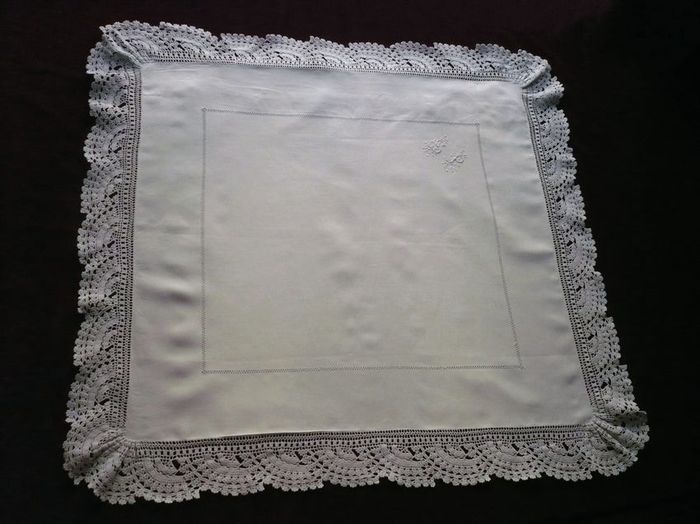 antique lace and embroidered pillow shams