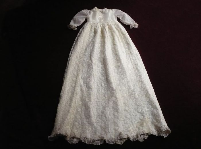 vintage embroidered tulle Christening gown
