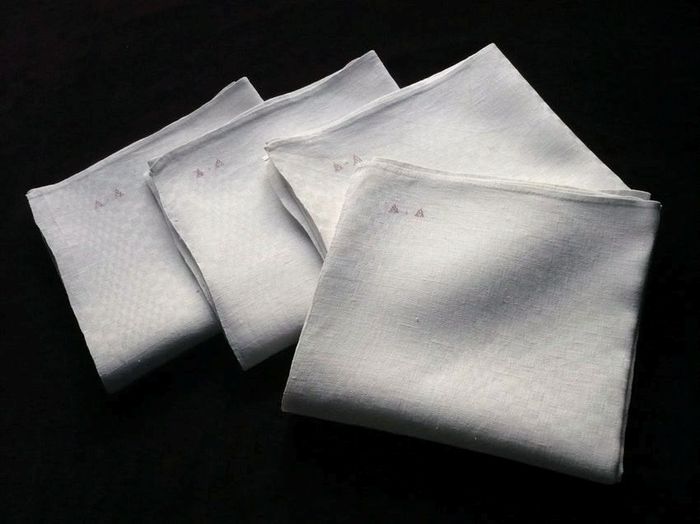 antique linen dish towels monogram AA