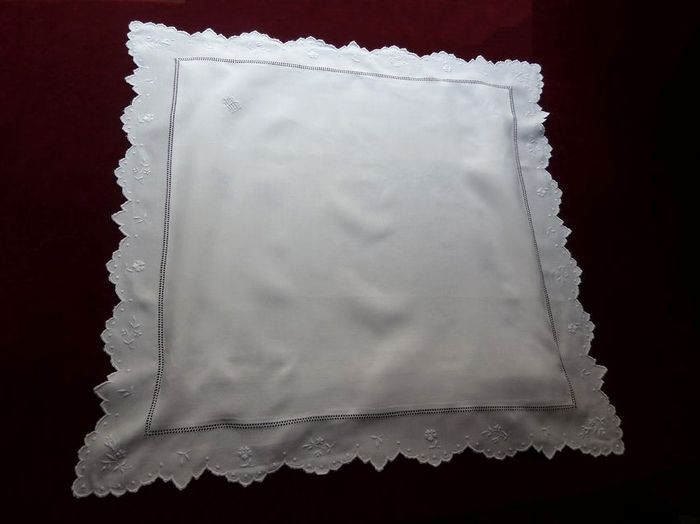 antique embroidered linen pillow shams monogram MB