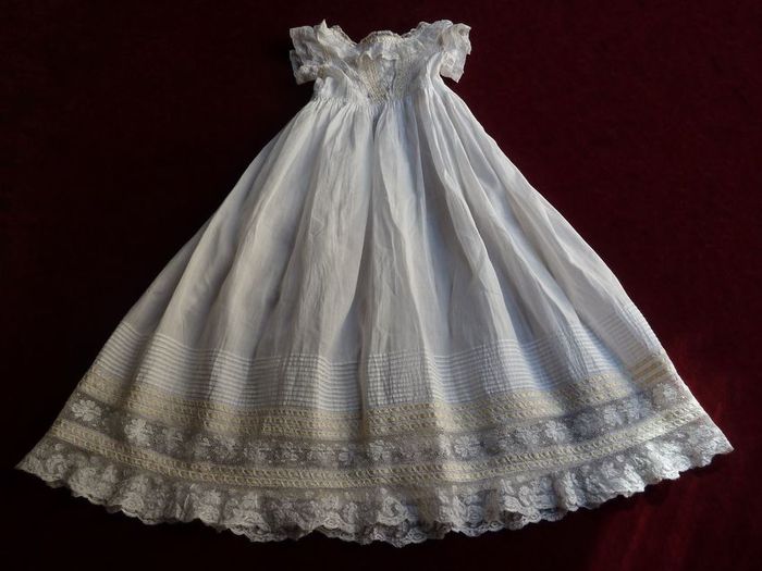 antique lace and embroidered Christening gown