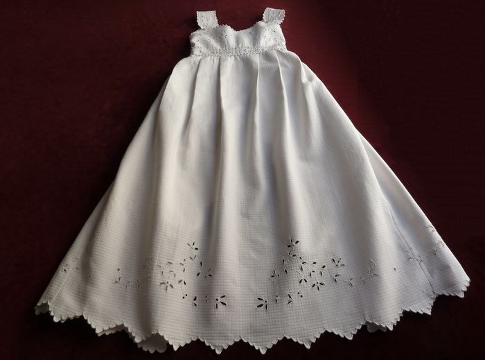 best cotton pique embroidered Christening gown