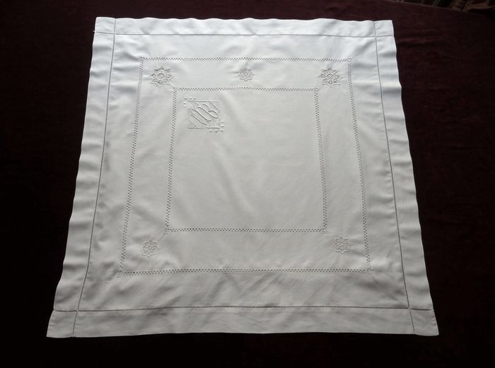 fine art deco embroidered pillow shams monogram MB