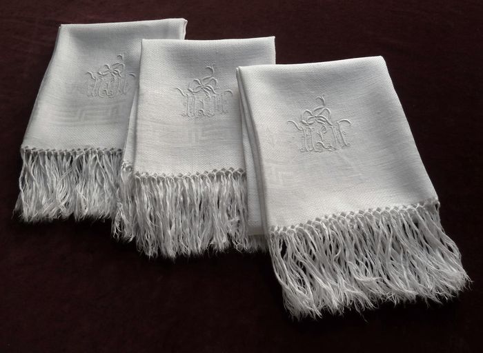 fine linen guest hand towels monogram MLM